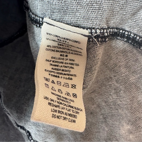 We the free top long sleeve high low back distressed grey black buttons cute - Picture 11 of 14